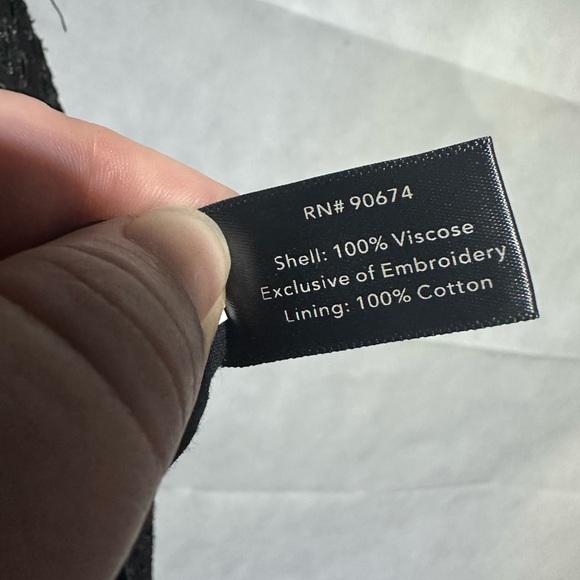 Boston Proper Embroidered Eyelet Fit & Flare Wrap Dress Asymmetrical Black Sz 6 - Picture 7 of 7